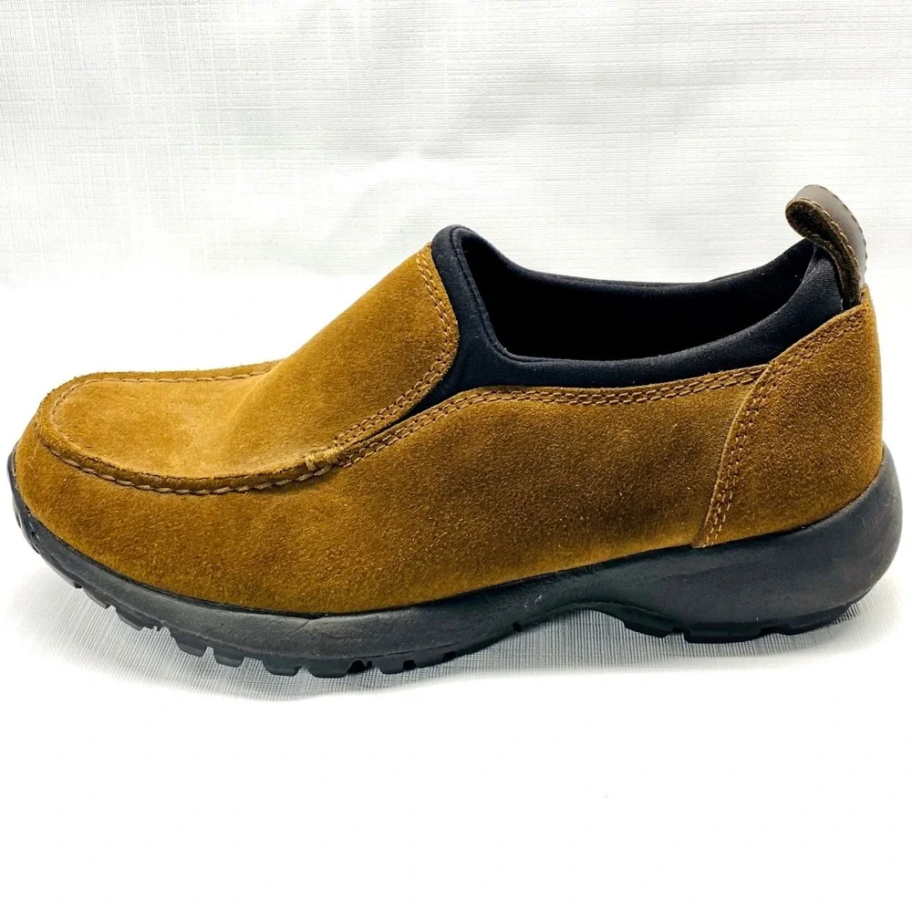 Lands End Mens Brown Suede Slip On Casual Shoes Loafers Size 6.5‎ B